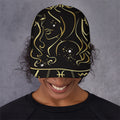 Gold And Black Virgo Sign Print Baseball Cap