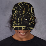 Gold And Black Virgo Sign Print Baseball Cap