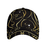Gold And Black Virgo Sign Print Baseball Cap