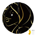 Gold And Black Virgo Sign Print Basketball