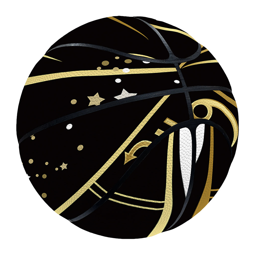 Gold And Black Virgo Sign Print Basketball