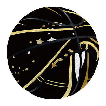 Gold And Black Virgo Sign Print Basketball