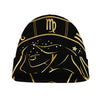 Gold And Black Virgo Sign Print Beanie