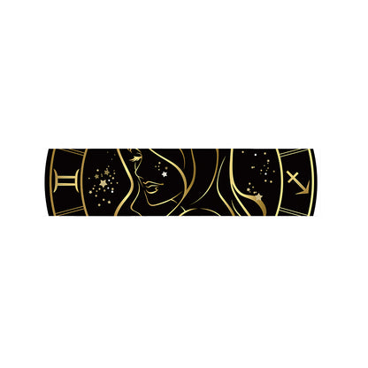 Gold And Black Virgo Sign Print Bed Runner