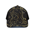 Gold And Black Virgo Sign Print Black Mesh Trucker Hat