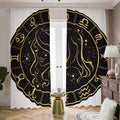 Gold And Black Virgo Sign Print Dimout Pencil Pleat Curtains