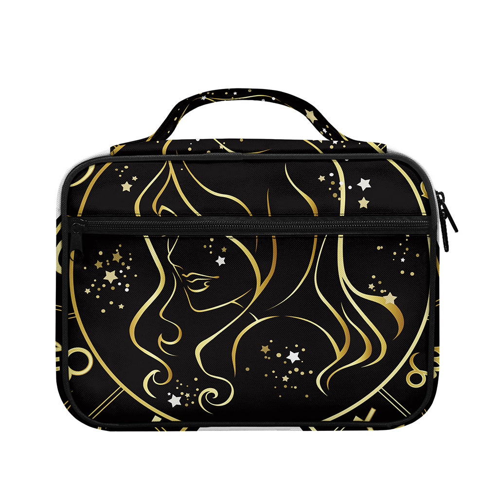 Gold And Black Virgo Sign Print Briefcase Bible Bag
