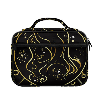 Gold And Black Virgo Sign Print Briefcase Bible Bag