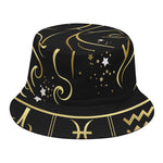 Gold And Black Virgo Sign Print Bucket Hat