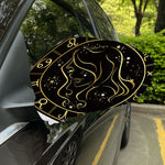 Gold And Black Virgo Sign Print Car Side Mirror Covers