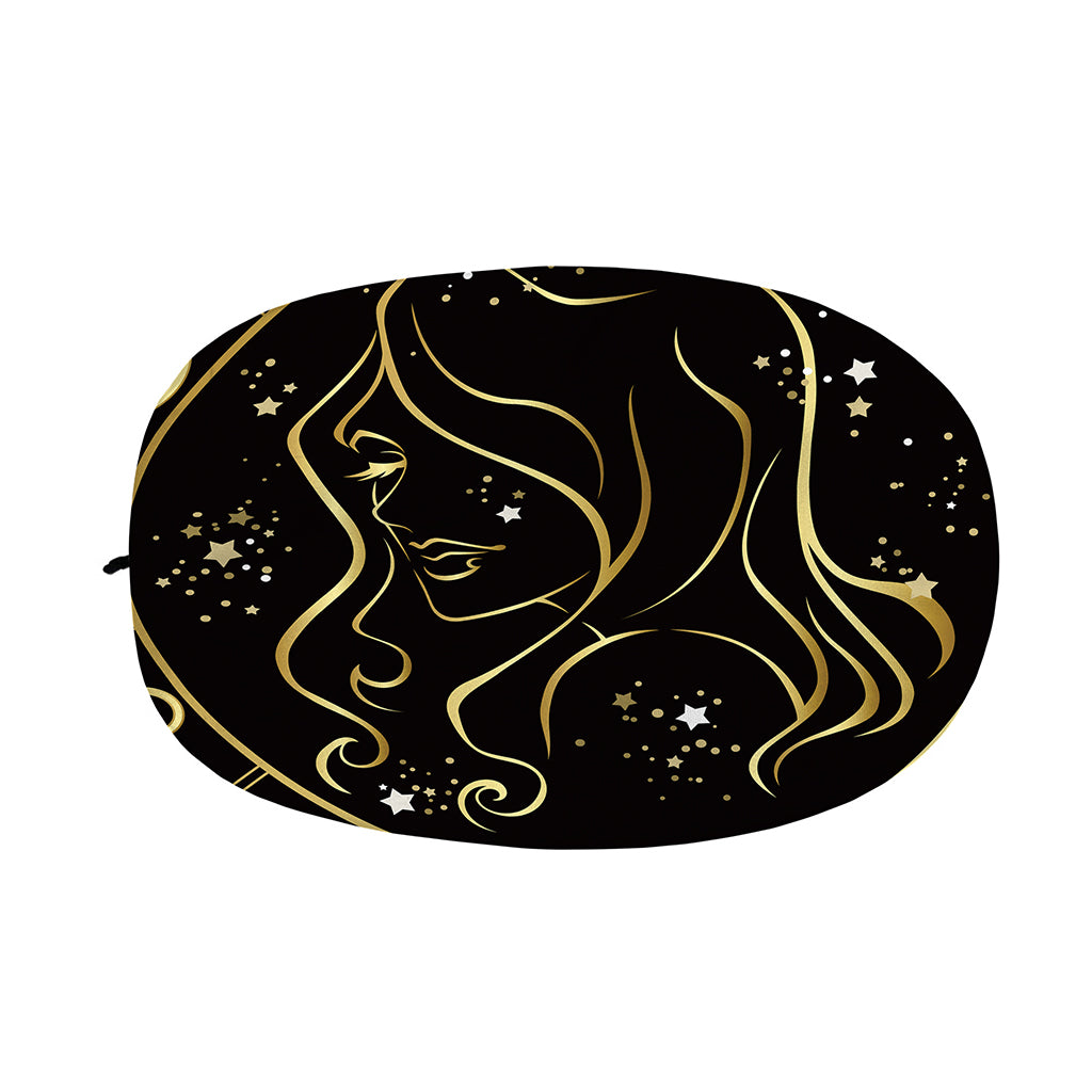 Gold And Black Virgo Sign Print Car Side Mirror Covers
