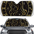Gold And Black Virgo Sign Print Car Windshield Sun Shade