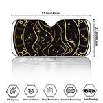 Gold And Black Virgo Sign Print Car Windshield Sun Shade