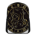 Gold And Black Virgo Sign Print Casual Backpack