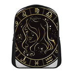 Gold And Black Virgo Sign Print Casual Backpack