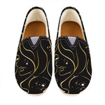 Gold And Black Virgo Sign Print Casual Shoes