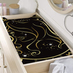 Gold And Black Virgo Sign Print Changing Pad Cover