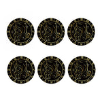 Gold And Black Virgo Sign Print Coaster Set