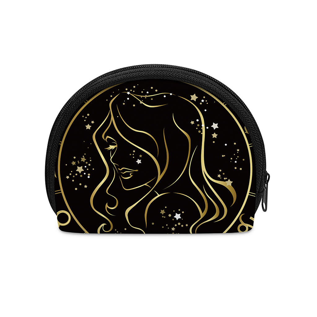 Gold And Black Virgo Sign Print Coin Purse