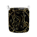 Gold And Black Virgo Sign Print Collapsible Laundry Basket