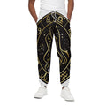 Gold And Black Virgo Sign Print Cotton Sweatpants