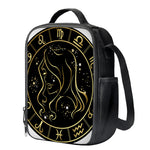 Gold And Black Virgo Sign Print Crossbody Lunch Bag