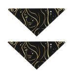 Gold And Black Virgo Sign Print Dog Bandana