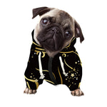 Gold And Black Virgo Sign Print Dog Zip Up Hoodie