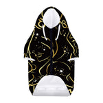 Gold And Black Virgo Sign Print Dog Zip Up Hoodie