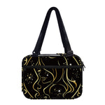 Gold And Black Virgo Sign Print Double Strap Bible Bag