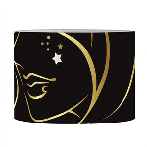 Gold And Black Virgo Sign Print Drum Lamp Shade