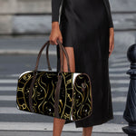 Gold And Black Virgo Sign Print Duffle Bag
