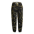 Gold And Black Virgo Sign Print Fleece Lined Knit Pants