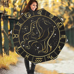 Gold And Black Virgo Sign Print Foldable Umbrella