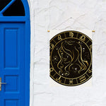 Gold And Black Virgo Sign Print Garden Flag