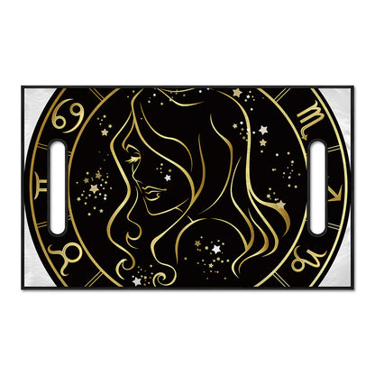 Gold And Black Virgo Sign Print Golf Cart Seat Cover