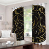 Gold And Black Virgo Sign Print Grommet Curtains