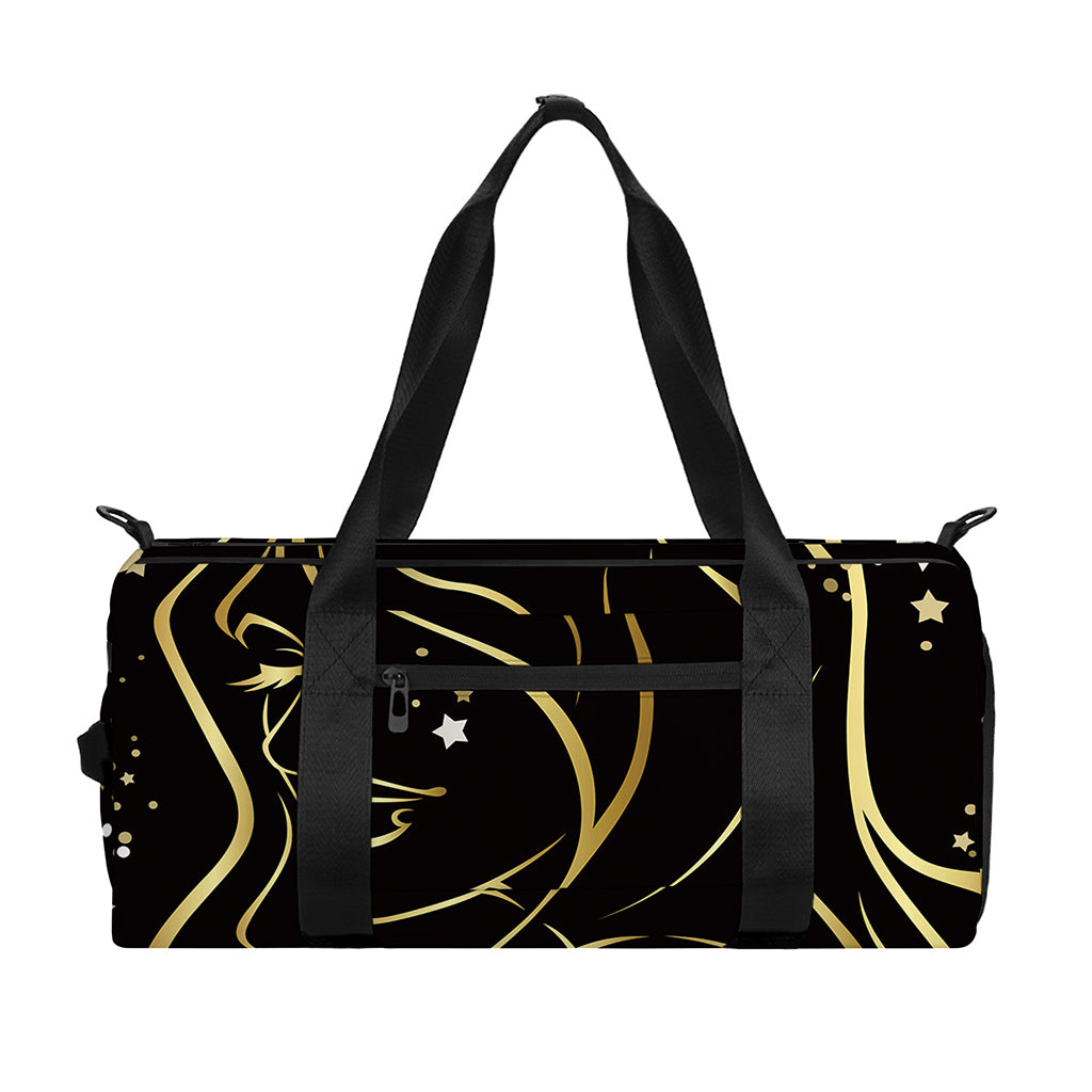 Gold And Black Virgo Sign Print Gym Bag