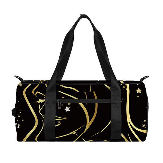 Gold And Black Virgo Sign Print Gym Bag