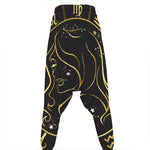 Gold And Black Virgo Sign Print Hammer Pants