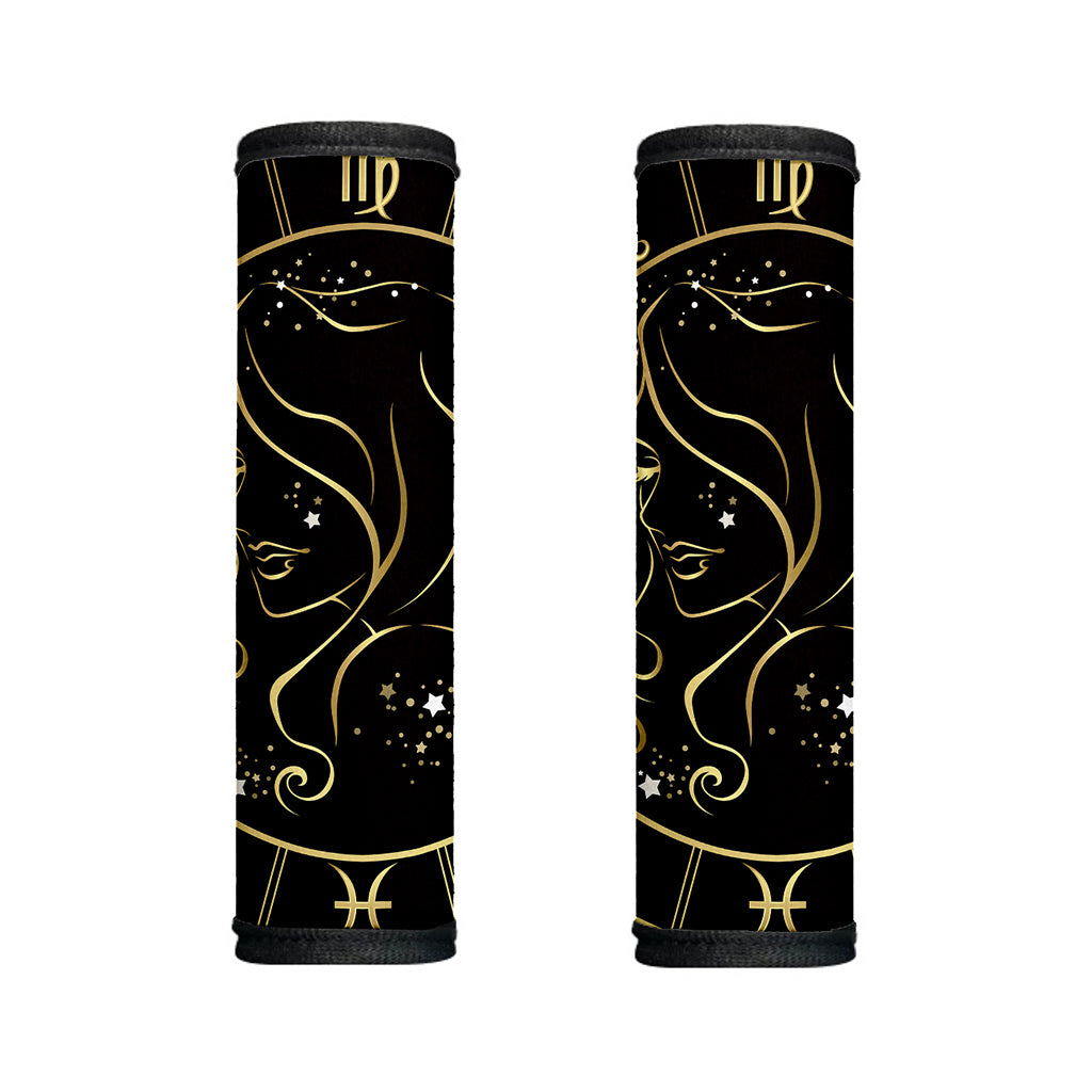 Gold And Black Virgo Sign Print Handle Covers