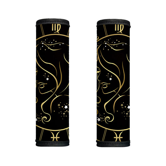 Gold And Black Virgo Sign Print Handle Covers