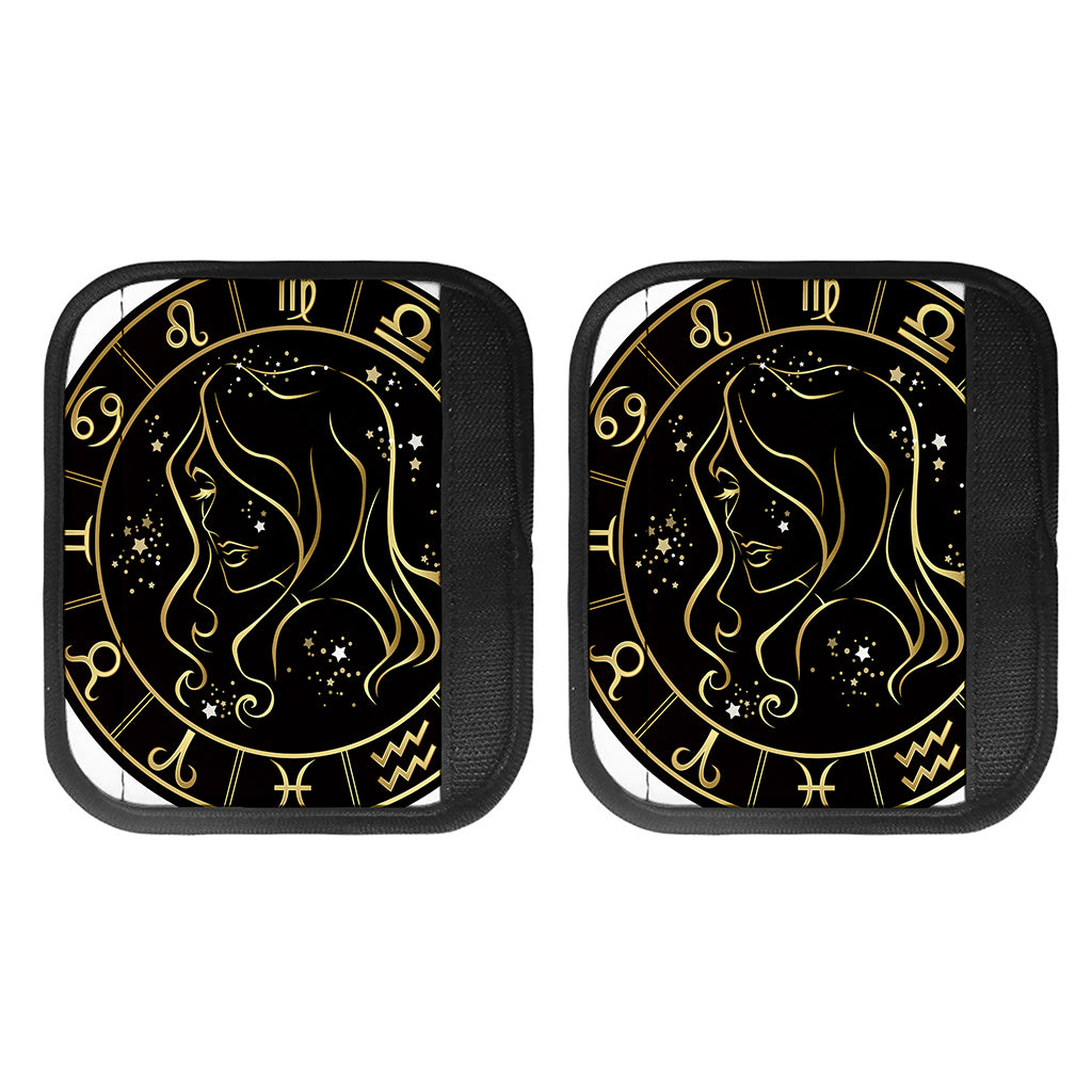 Gold And Black Virgo Sign Print Handle Covers