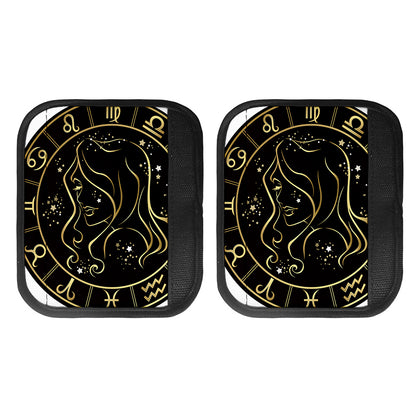 Gold And Black Virgo Sign Print Handle Covers