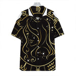 Gold And Black Virgo Sign Print Hawaiian Shirt