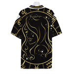 Gold And Black Virgo Sign Print Hawaiian Shirt