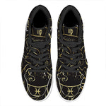 Gold And Black Virgo Sign Print High Top Leather Sneakers