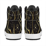 Gold And Black Virgo Sign Print High Top Leather Sneakers