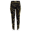 Gold And Black Virgo Sign Print High-Waisted Pocket Leggings