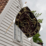 Gold And Black Virgo Sign Print House Flag
